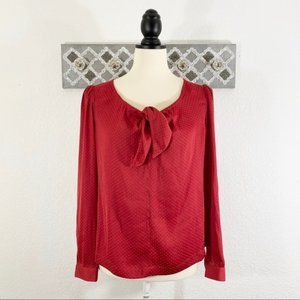 CAbi Blouse #3862 Long Sleeve Tie Neck Size L